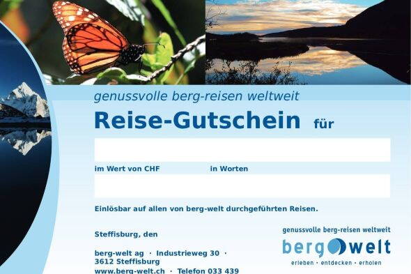 Interne Seite: Reise-Gutschein bestellen