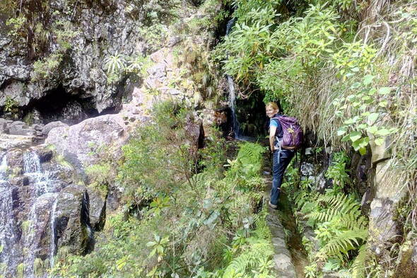 Zoom: Sarah unterwegs auf einer Levada-Wanderung